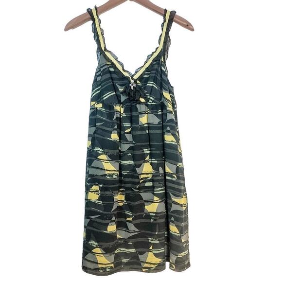 Anthropologie Hero & Leander 100% Silk Mini Dress Geometric Shapes Size S - Picture 2 of 7